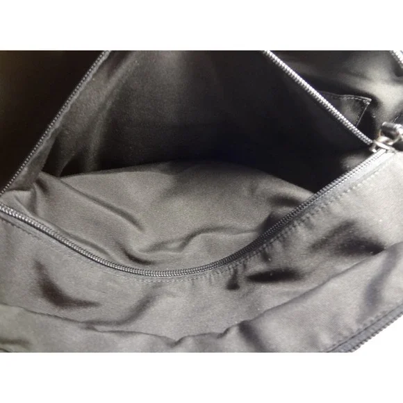 Coach Thompson Mixed Media Puffer Weekender Tote Black Olive Green Nylon Suede